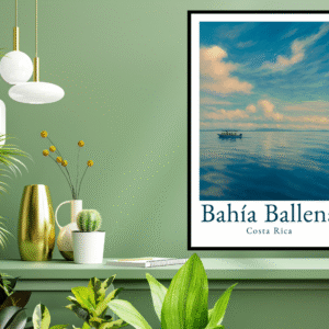 Bahía Ballena – Póster Imprimible de Costa Rica (Color + Bono B&N)